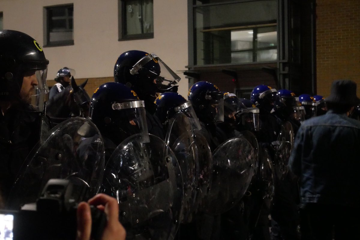 bristol protest stopped by riot police