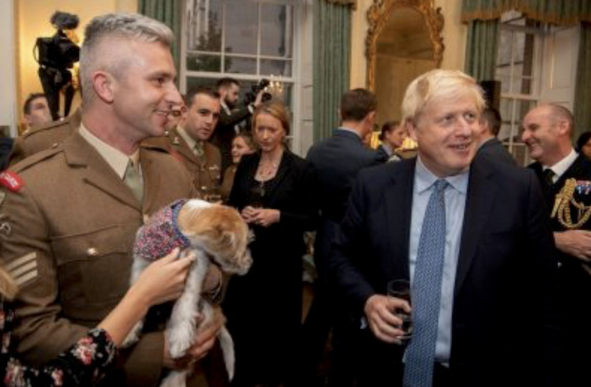 Boris Johnson holding pet